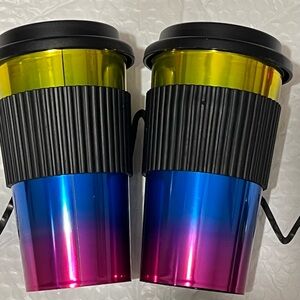 Mainstays Yellow and Blue Gradient Travel Mugs